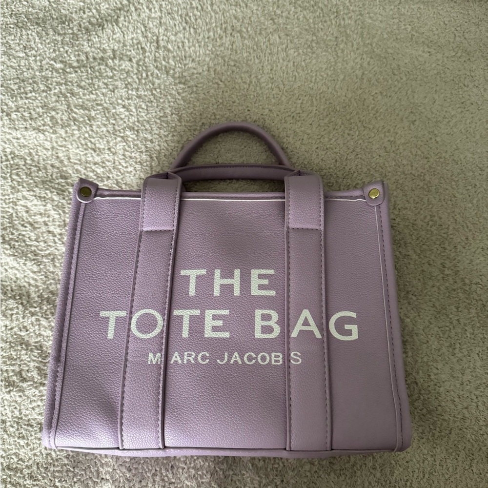 Marc Jacobs Lavender Tote Bag with White Text